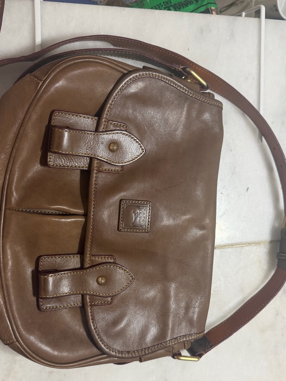 Dooney & Bourke Brown Leather Shoulder Hobo Bag